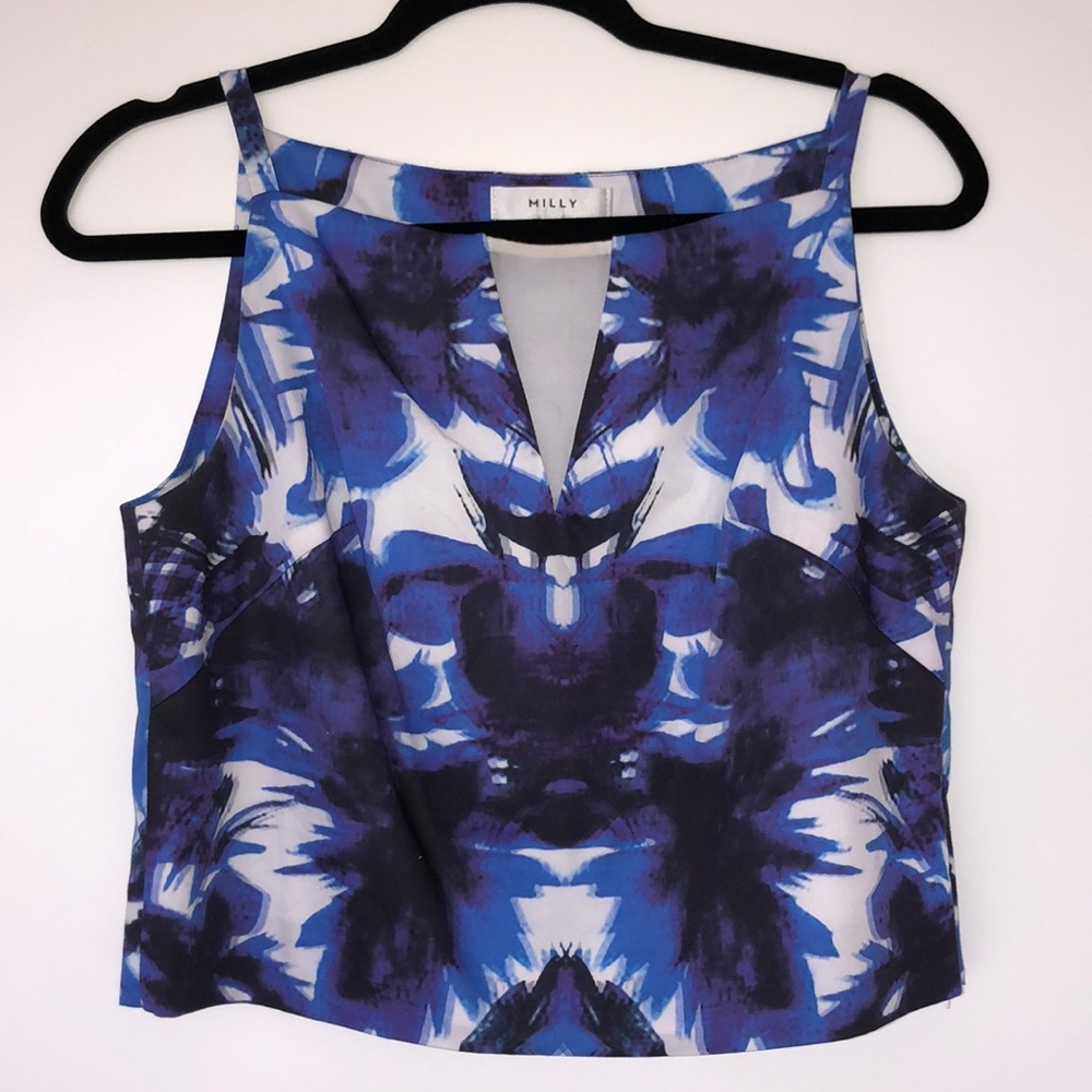 Blue Print Sleeveless Top